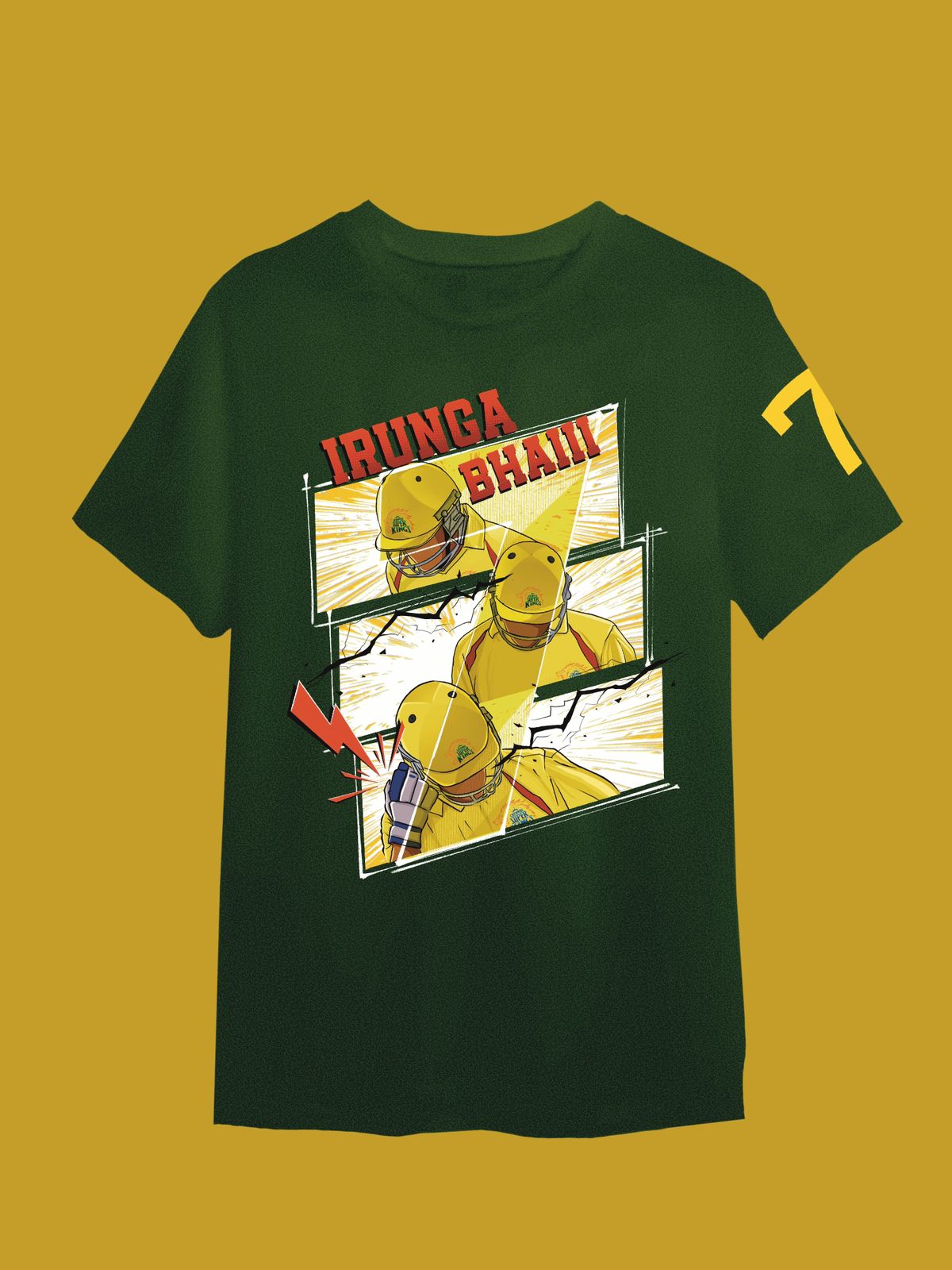 Green Graphic Printed T-Shirt- Irunga Bhai