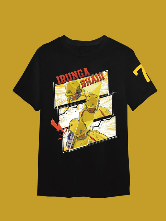 Black Graphic Printed T-Shirt- Irunga Bhai
