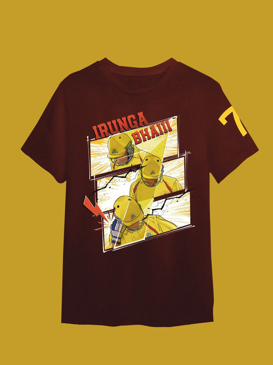 Maroon Graphic Printed T-Shirt- Irunga Bhai