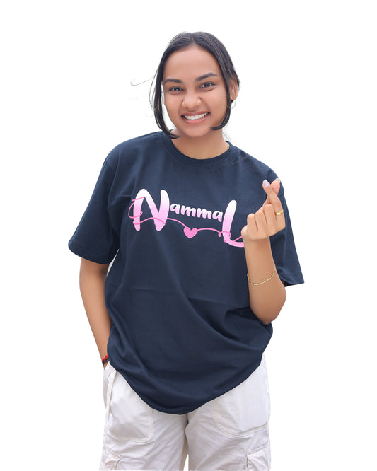 Nammal Graphic Print Blue T-shirt